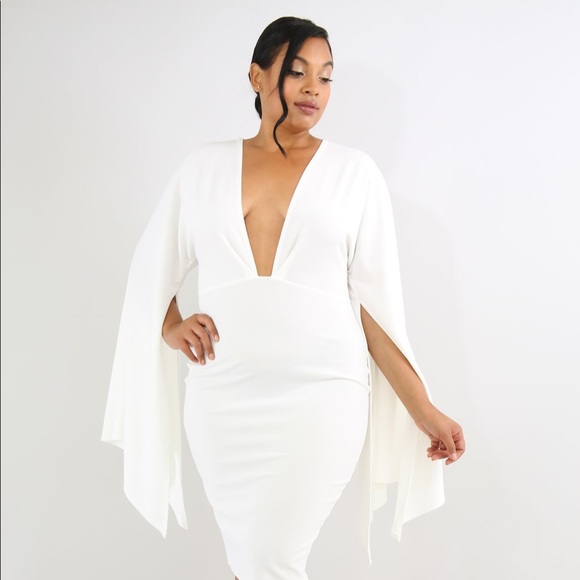 Plus Rose Deep Plunge Dress - Picture 5 of 5